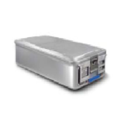 Container perforated lid, unperforated  bottom, silver & Wire baskets